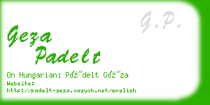 geza padelt business card